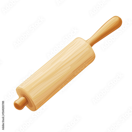 My Simple flat 2D illustration of a icon wooden rolling pin isolated on a white background, vector 2D design, icon, flat 2d illustration art, My vector design