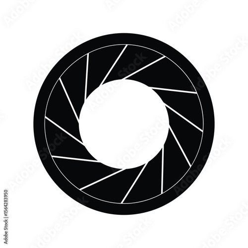 Camera Lens Aperture Silhouette Vector - Photography Shutter Icon