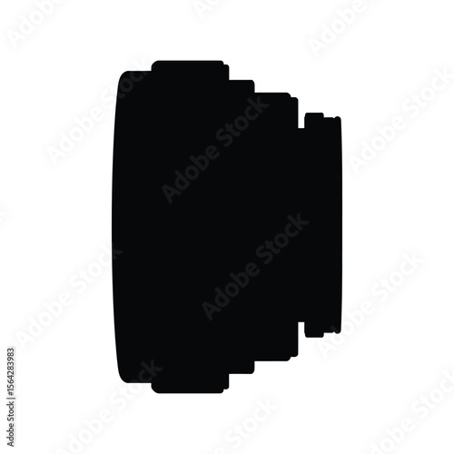 Camera Lens Aperture Silhouette Vector - Photography Shutter Icon
