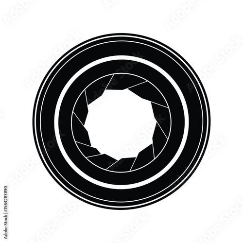 Camera Lens Aperture Silhouette Vector - Photography Shutter Icon
