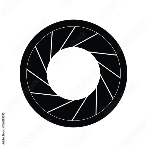 Camera Lens Aperture Silhouette Vector - Photography Shutter Icon