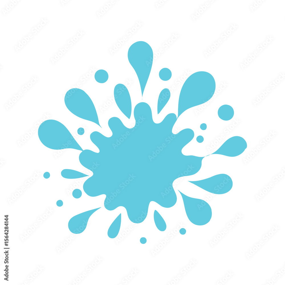 Fototapeta premium Blue Water Splash Vector Illustration - Liquid Burst Abstract