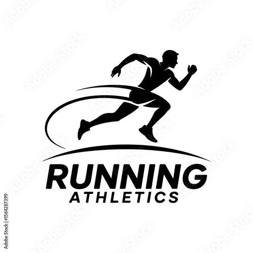 Logo of a Sprinting Runner with Motion Trails, Symbolizing Speed, Agility, and the Sport of Running or Athletics, Ideal for Fitness and Sports Branding