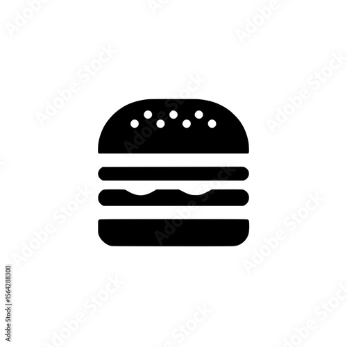 Icon of a cheeseburger with sesame seed bun symbolizing restaurant food, takeaway meals, or culinary graphics.