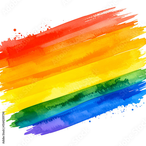 Abstract rainbow watercolor brushstroke