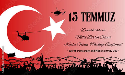 Vector illustration of July 15 Democracy and National Unity Day