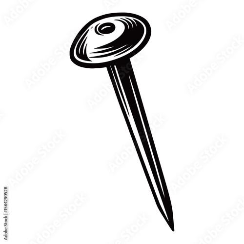 Silhouette image of nails on white background