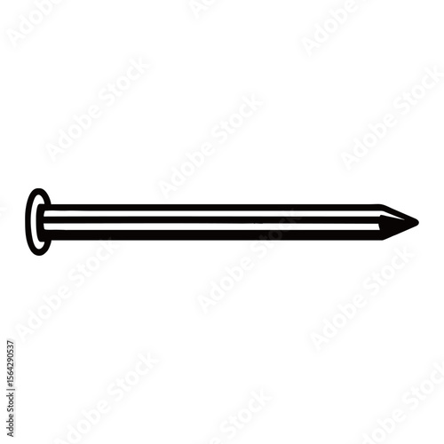 Silhouette image of nails on white background