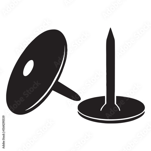Silhouette image of nails on white background