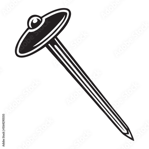 Silhouette image of nails on white background