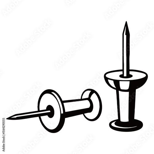 Silhouette image of nails on white background