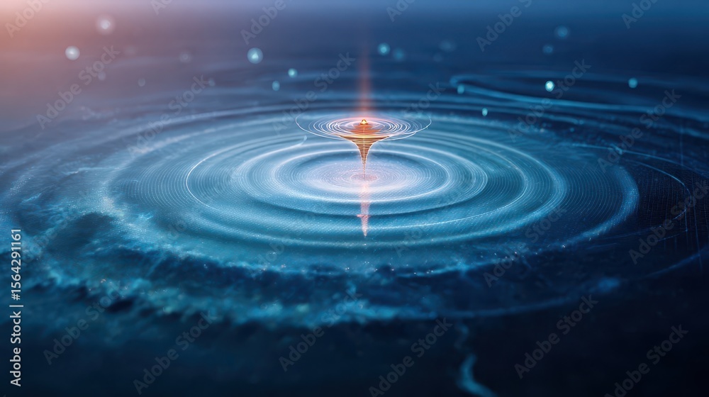 Fototapeta premium Abstract design of concentric circles with a central vortex.