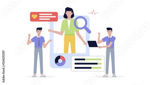 Data analysis of a woman's profile suitable for business presentations, academic research, technology blogs, and data analysis articles.