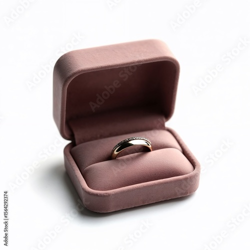 Wedding ring in velvet box