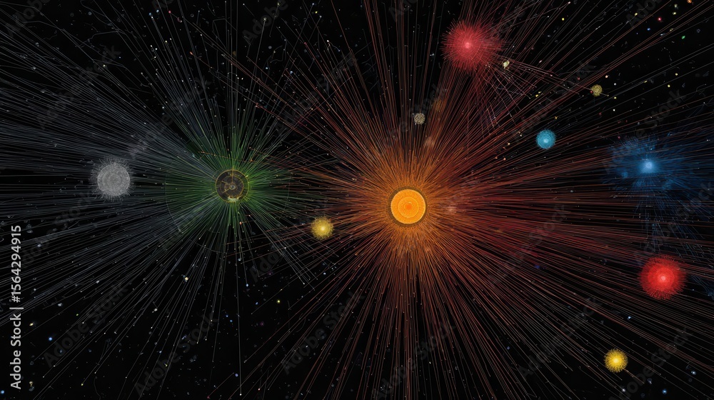 Fototapeta premium A representation of celestial bodies and their connections.