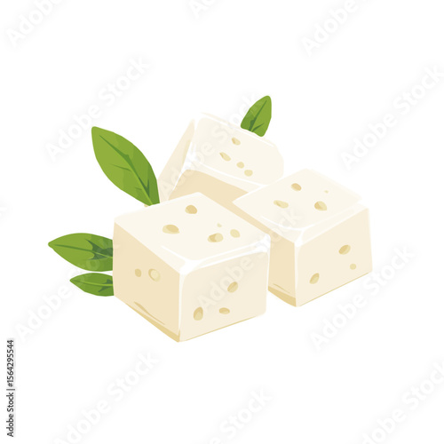 My Simple flat 2D illustration of a icon feta cheese blocks group isolated on a white background, vector 2D design, icon, flat 2d illustration art, Eps format, My vector design