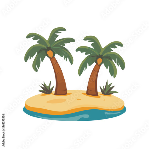My Simple flat 2D illustration of a icon oasis isolated on a white background, vector 2D design, icon, flat 2d illustration art, Eps format, My vector design