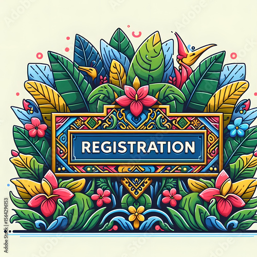 vector illustration Registration of a flower