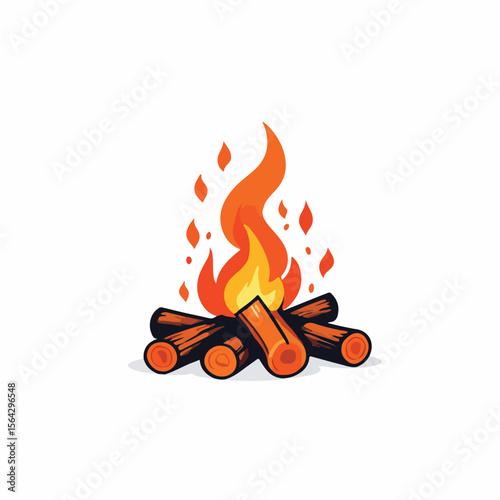 Bonfire Camping Logo Vector