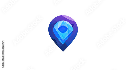 Free Download 3D Blue Gradient Location Pin with Diamond Icon , Modern Navigation Marker Symbol for GPS, Map, or Travel Apps - GFXLoad