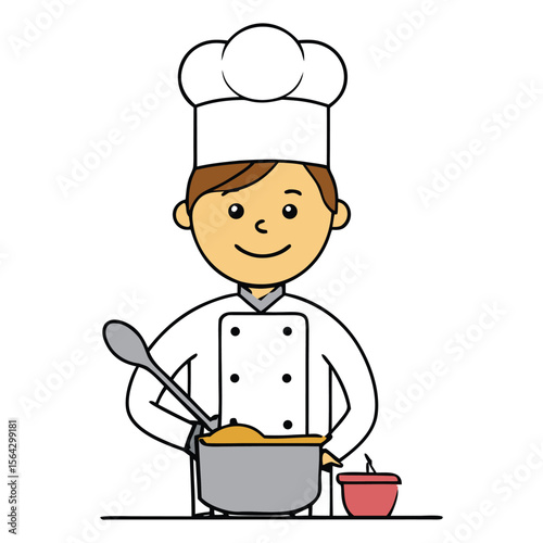 A focused chef cook at work, slicing, stirring, and plating with precision in a busy kitchen—steam rising, flames flickering, and flavors blending into culinary art.
