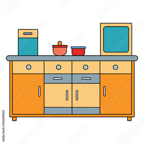 Modern kitchen room furniture includes sleek cabinets, countertops, bar stools, and storage units, blending style and function for cooking, dining, and family gatherings.

