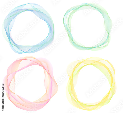 A frame made up of layered curves. Abstract curved vector data. Wave, wind, abstract.6層の曲線のフレーム アブストラクトな曲線ベクターデータ　波　風　抽象的　装飾