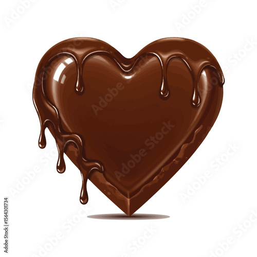 Delicious Melted Chocolate Heart Candy  Sweet Treat for Valentines Day Romantic Gift