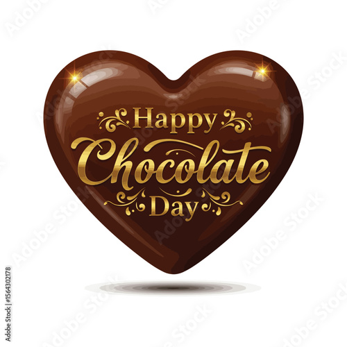 Happy Chocolate Day Delicious Chocolate Heart Graphic Sweet Treat Image