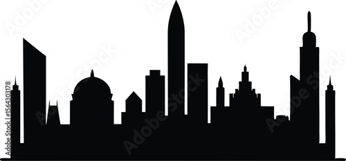 Abu Dhabi skyline horizontal banner. Black Abu Dhabi, United Arab Emirates. Vector template for your design.