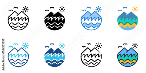 Habitat icon set multiple style collection 