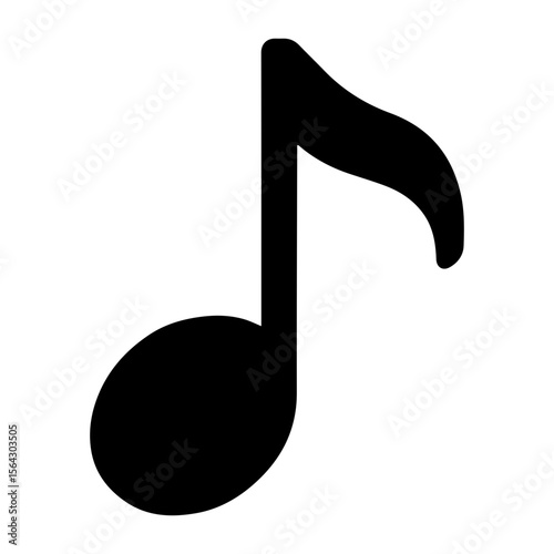 Music note icon representing melody and sound with transparent background
