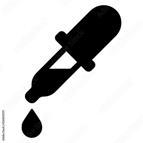 Eye dropper icon representing color selection and digital design with transparent background
