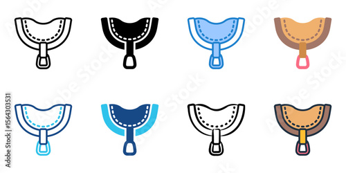 Saddle icon set multiple style collection 