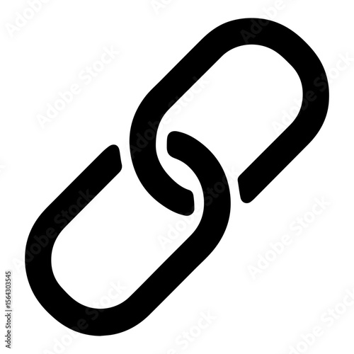 Link chain icon symbolizing connection and hyperlink with transparent background
