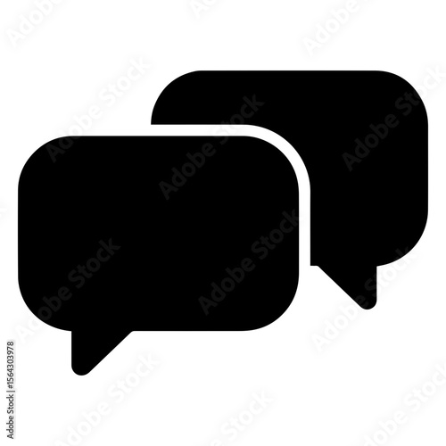 Chat bubbles icon for messaging and communication apps with transparent background
