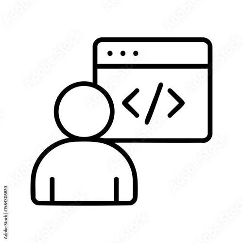 programmer outline icon vector illustration