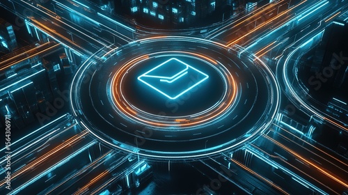 The folder icon is located in the center of the roundabout.