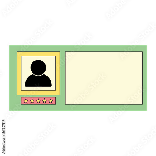 Testimonial and review frame box. Creative testimonial with UI style, and stars. Vector isolated.