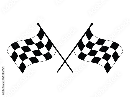 Checkered flag, racing flag icon, sports flag