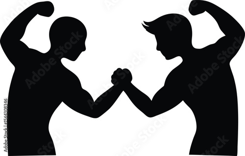 Arm wrestling or armwrestling sport flat vector icon for sports apps and websites vector design