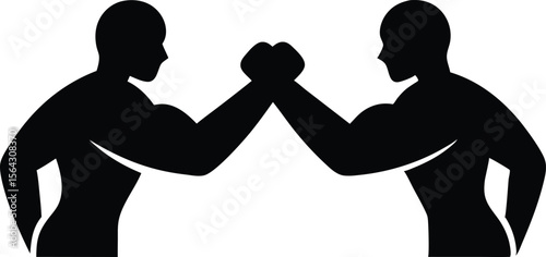 Arm wrestling or armwrestling sport flat vector icon for sports apps and websites vector design