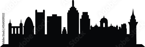 Bangalore skyline horizontal banner. Bangalore, India. Vector template for your design.
