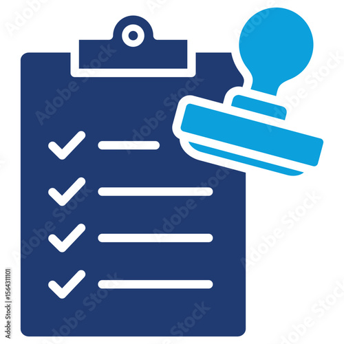 Data Verification Flat Blue Icon