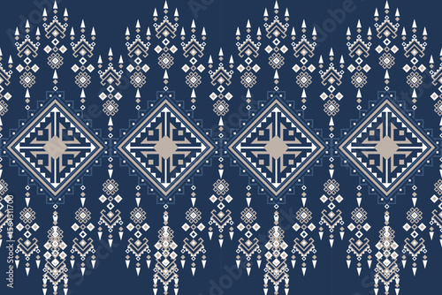ornamental lace pattern, ethnic pattern, tribal textile, traditional fabric, Southeast Asian pattern, Thai fabric, Isan style, native design, woven pattern, geometric textile, bohemian design, indigo 