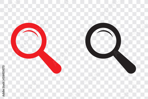 Search icon. Magnifying glass vector illustration. Explore and discover symbol. Zoom and enlarge sign. Magnifier pictogram. Research tool concept.