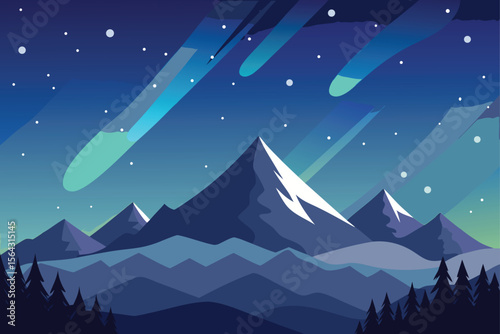 winter landscape with mountains