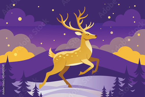 deer in winter forest