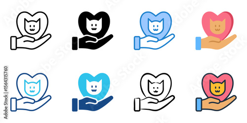 Adoption icon set multiple style collection 
