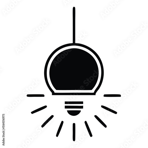 Hanging pendant lamp Icon. Hanging lamp icon vector on trendy design. Hang lamp icon or logo isolated sign symbol vector illustration - high quality black style vector icons.
 